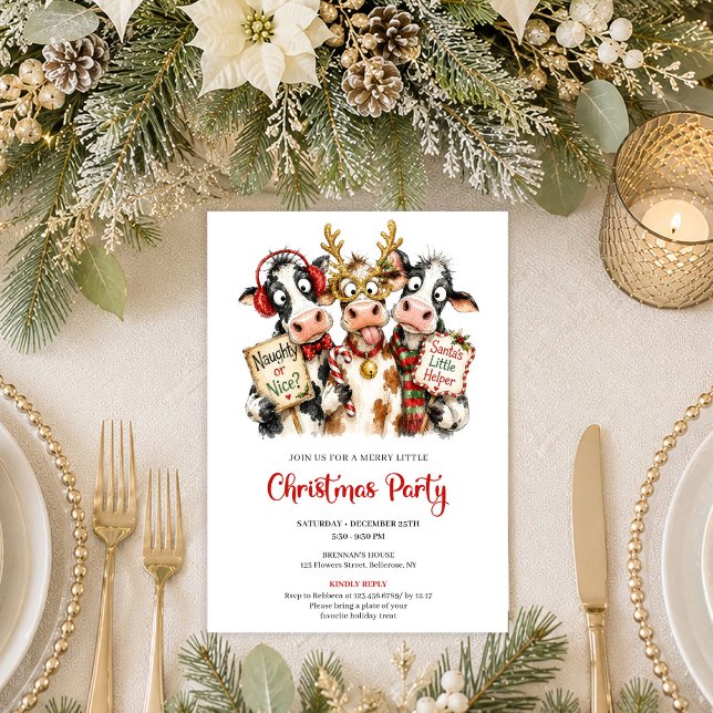 Charming Quirky Animals Christmas Party Invitation (Charming Quirky Animals Christmas Party Invitation Art

)