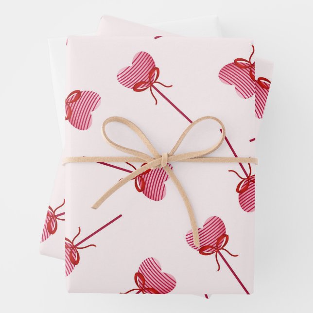  Charming Red Bow Pattern  Wrapping Paper Sheet (In situ)