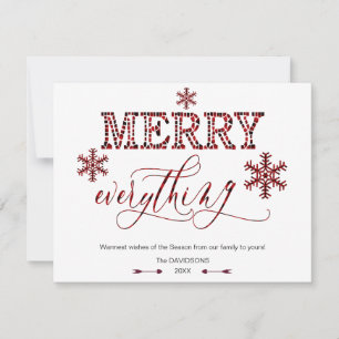 Charming Red Buffalo Holiday MERRY Everything Card