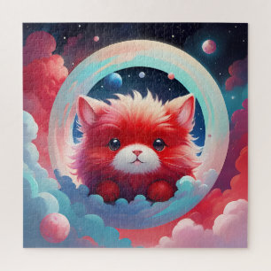 Charming Red Fluffy Creature Jigsaw Puzzle