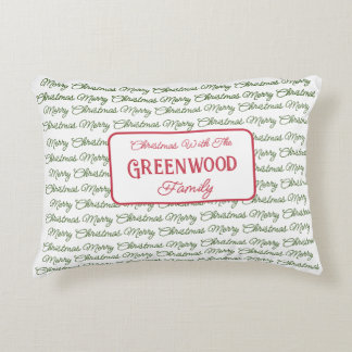 Charming Red & Green Timeless Christmas Decorative Cushion