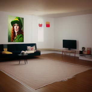 Charming red hair women   AI Art  Poster