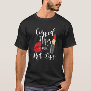 Charming Red Lips Lipstick Curved Hips And Red Lip T-Shirt