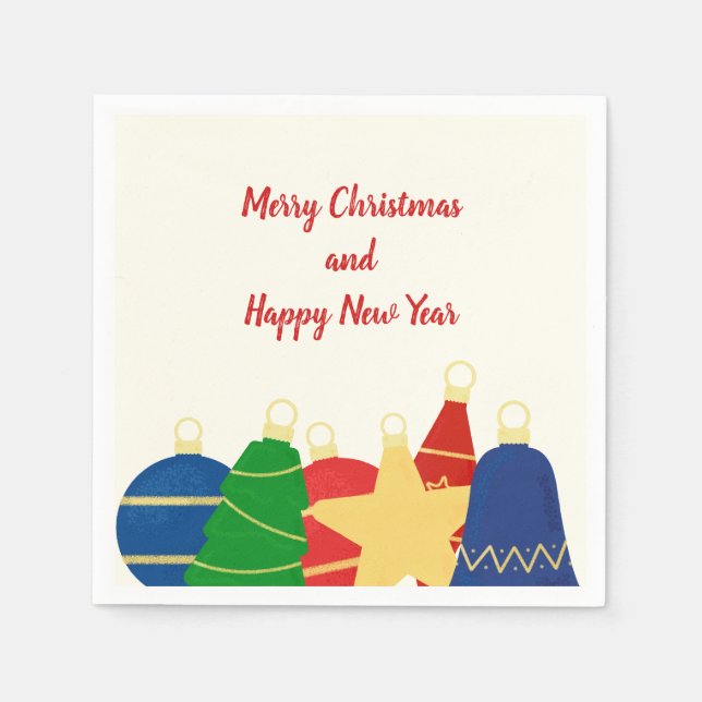 Charming retro Christmas ornaments Napkin (Front)