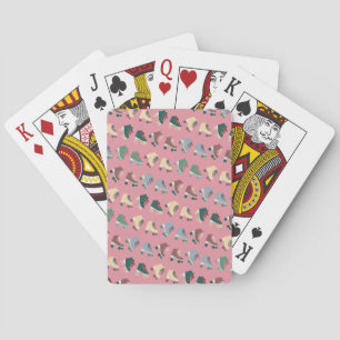 Charming Retro Rollerskates Dusty Pink Playing Cards