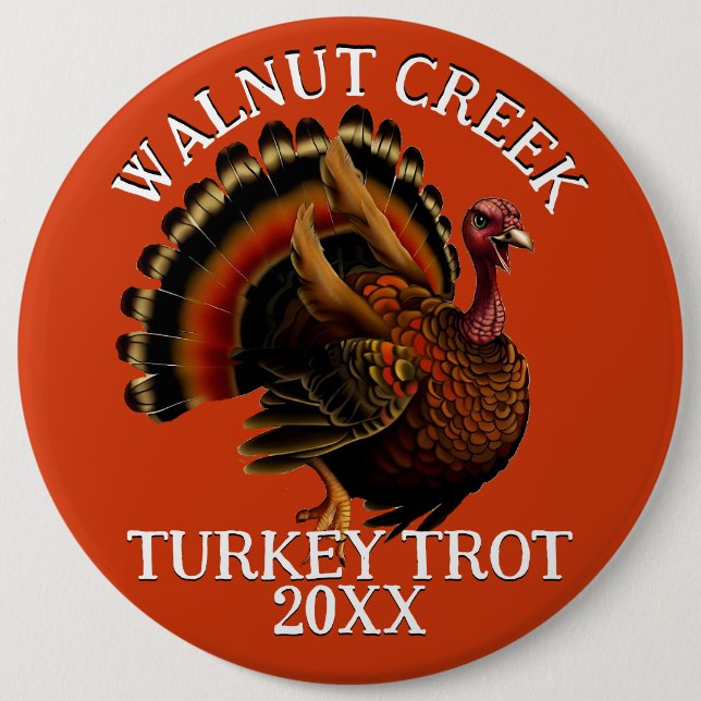 Charming Retro Turkey Trot Race 6 Cm Round Badge (Front)