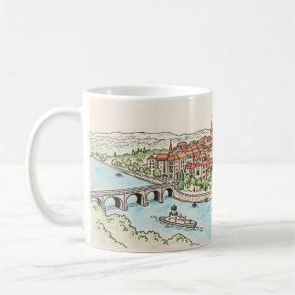 Charming Riverside Town Coffee Mug