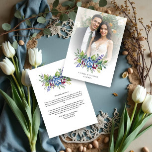 Charming Romantic Floral & Transparency Overlay Thank You Card