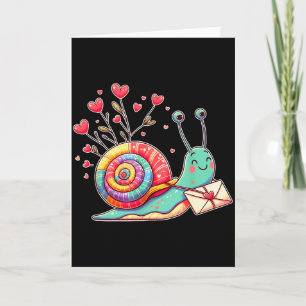 Charming Romantic Happy Valentines Cute Snail Card