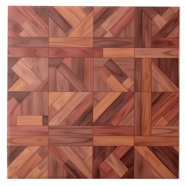 Charming Rosewood Pattern Home Décor Ceramic Tile (Front)