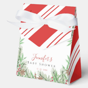 Charming Rustic Christmas Watercolor Baby Shower Favour Box