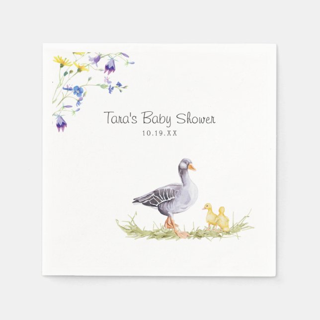 Charming Rustic Farmhouse | Mother Goose Floral Napkin (Front)