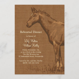 Charming Rustic Horse Rehearsal Dinner Invite