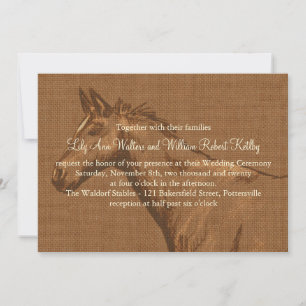 Charming Rustic Horse Wedding Invitation