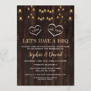 Charming Rustic Lamps Old Barn I DO BBQ Invitation