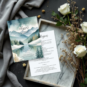 Charming Rustic Mountains Landscape Watercolor Invitation