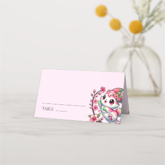 Charming Sakura Bunny Place Card