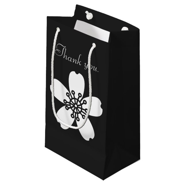 Charming Sakura in Black Gift Bag (Front Angled)
