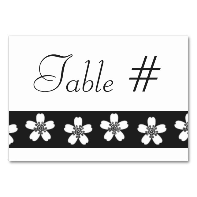 Charming Sakura in Black Table Card (Front)