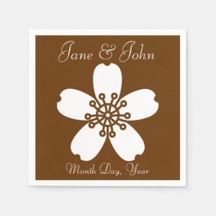 Charming Sakura in Chocolate Napkins