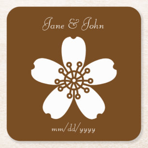 Charming Sakura in Chocolate Paper Coaster