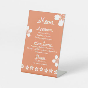 Charming Sakura in Coral Pedestal Sign