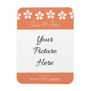 Charming Sakura in Coral Save-the-Date Magnet