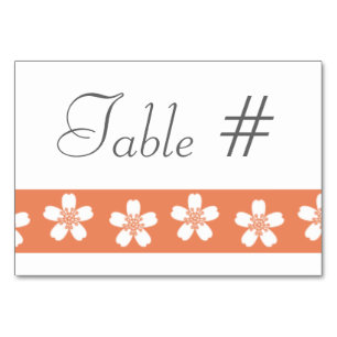 Charming Sakura in Coral Table Card