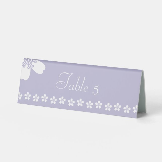 Charming Sakura in Lavender Table Tent Sign (Front)
