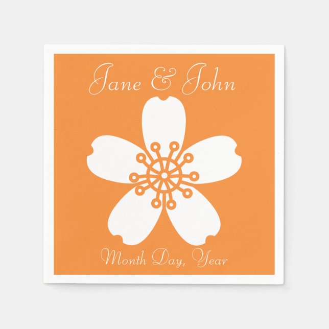 Charming Sakura in Orange Napkins (Front)