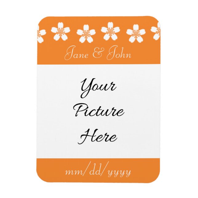 Charming Sakura in Orange Save-the-Date Magnet (Vertical)
