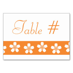 Charming Sakura in Orange Table Card