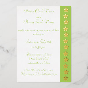 Charming Sakura in Peridot Foil Invitation