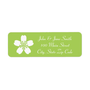 Charming Sakura in Peridot Return Address Label