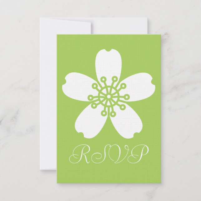 Charming Sakura in Peridot RSVP Card (Front)