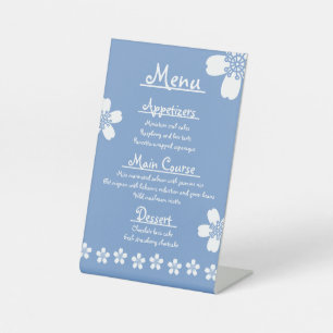 Charming Sakura in Periwinkle Pedestal Sign