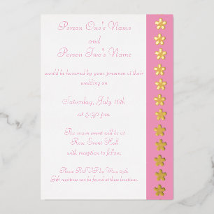 Charming Sakura in Petal Pink Foil Invitation