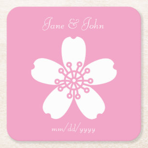 Charming Sakura in Petal Pink Paper Coaster