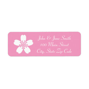 Charming Sakura in Petal Pink Return Address Label