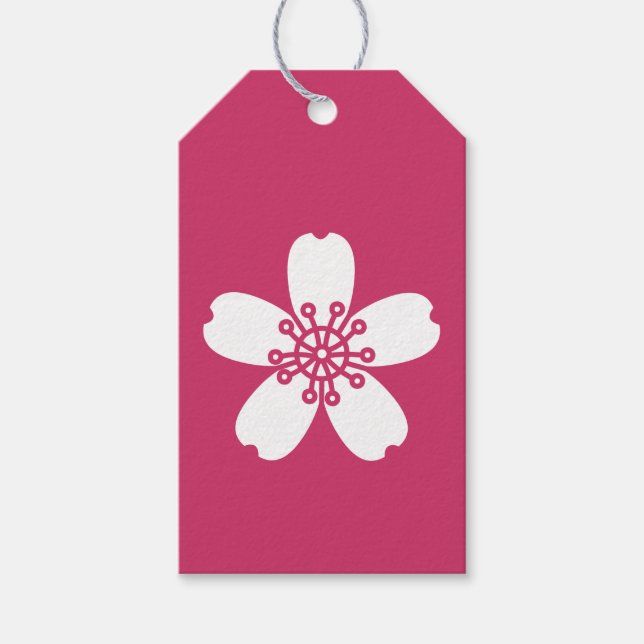 Charming Sakura in Raspberry Gift Tag (Front)
