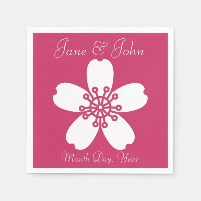 Charming Sakura in Raspberry Napkins (Front)