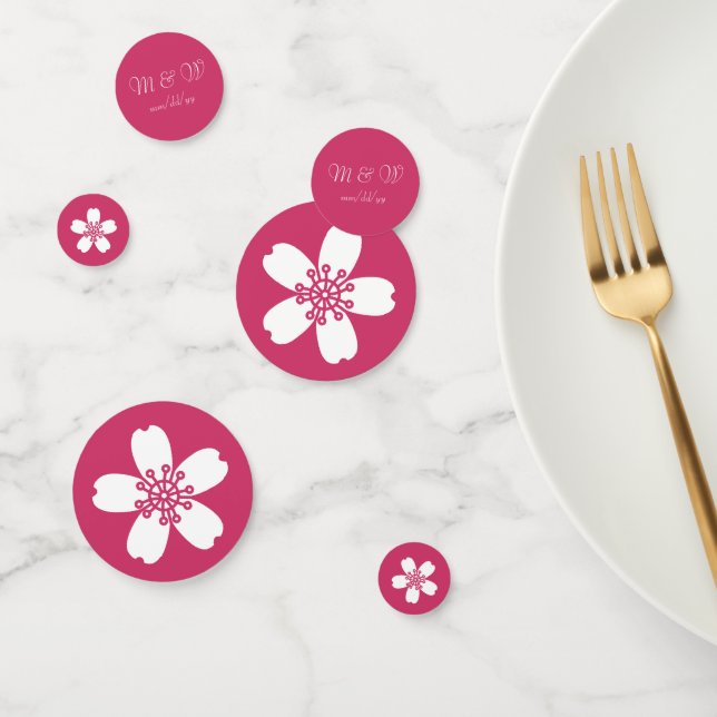Charming Sakura in Raspberry Table Confetti (Group)