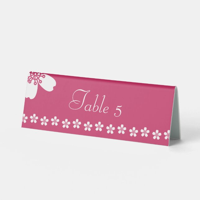 Charming Sakura in Raspberry Table Tent Sign (Front)