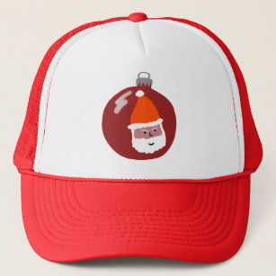 Charming Santa Christmas Ornament Xmas Holiday Trucker Hat