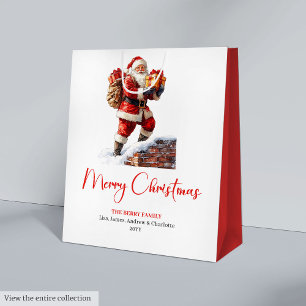 Charming Santa Claus Stylish Watercolor Gift Bags