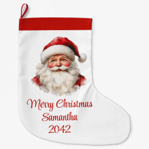Charming Santa Claus Stylish Watercolor Stocking