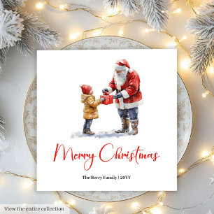 Charming Santa Claus Traditional Festive Dinner Napkin
