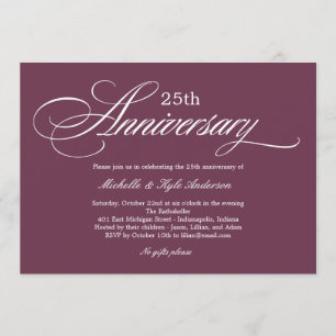Charming Script Anniversary Invitation - Purple