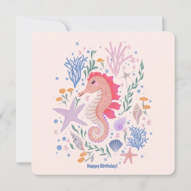 Charming Seahorse and Coral Reef  (Front)