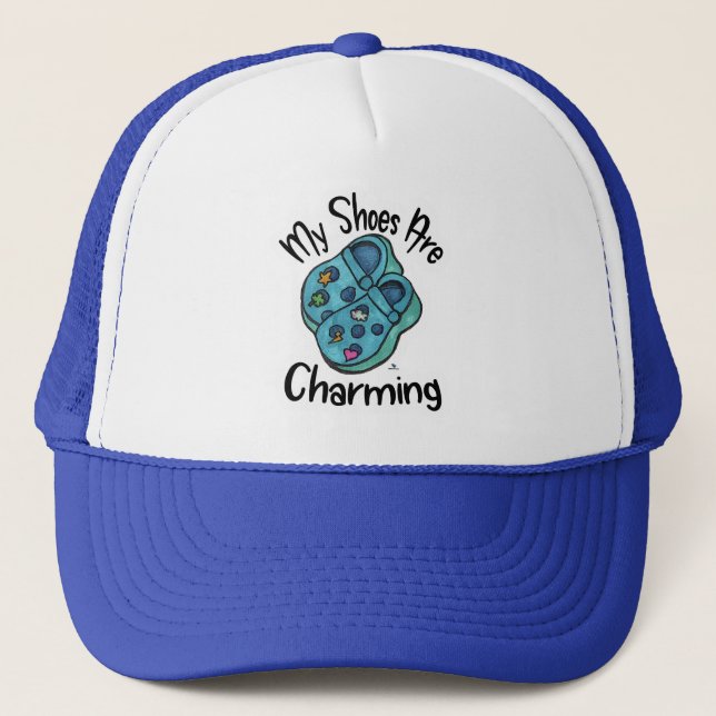 Charming Shoes Collectable Cartoon Fun Slogan Trucker Hat (Front)
